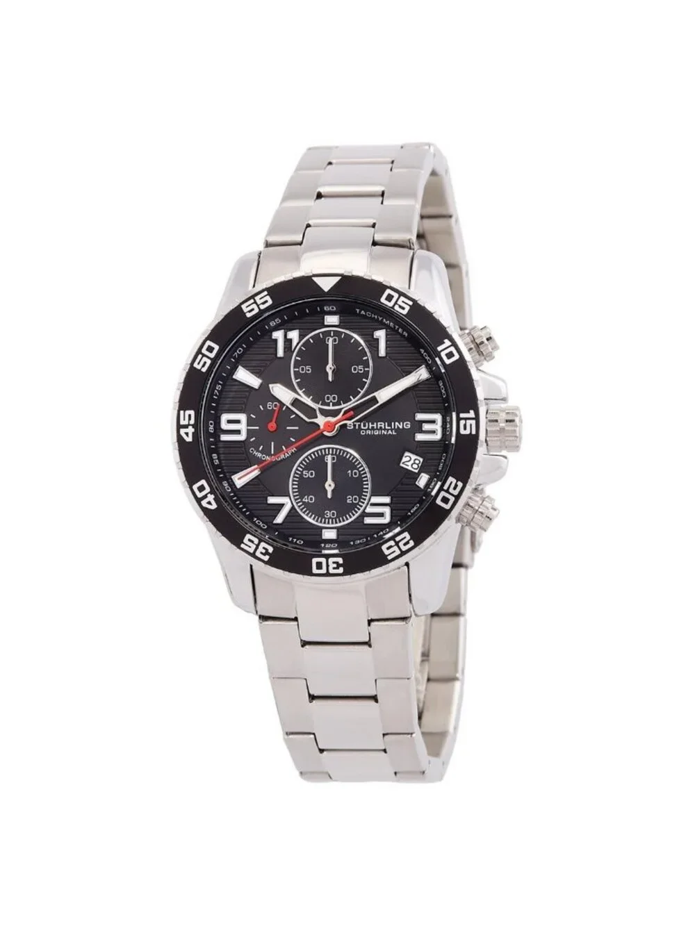 NWT Stuhrling Original Monaco Black Dial Men's Watch